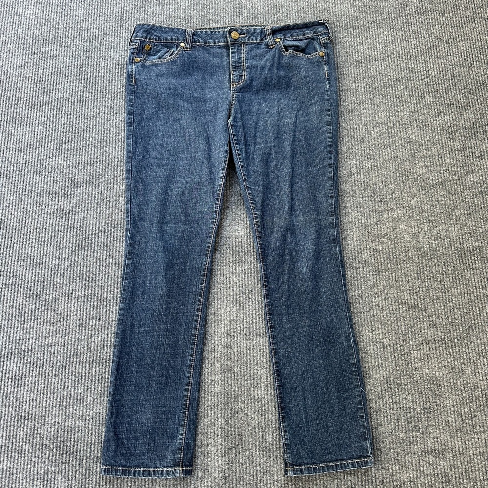 Wurl Jeans Womens Size 17 Skinny Blue Denim Mid Rise Button Flap Pockets